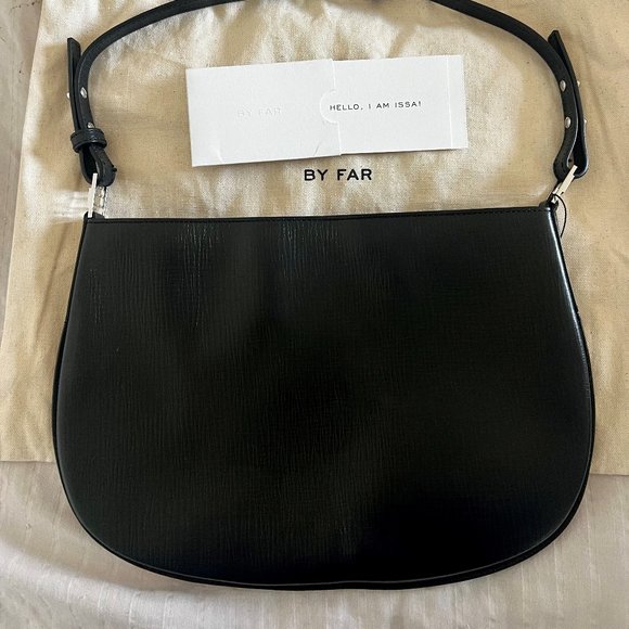 BY FAR Handbags - BY FAR Issa Black Embossed leather